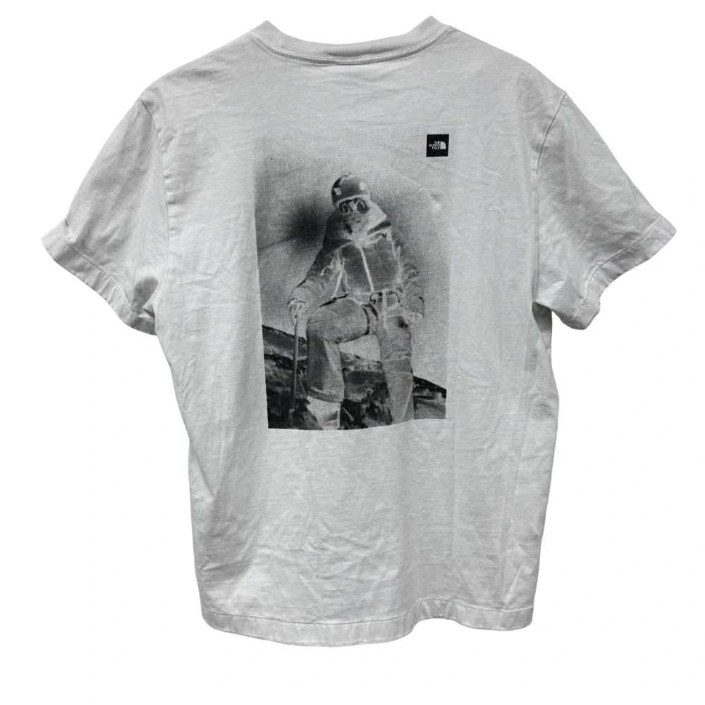 North Face Circular White‎ Graphic T-shirt Expedition ski Euro Rare medium